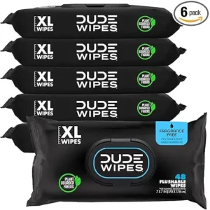 DUDE Wipes Unscented Flushable Wipes – Extra-Large Adult
